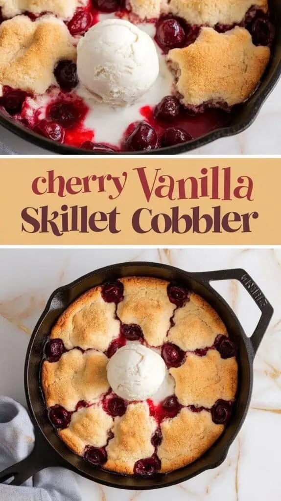 Cherry Vanilla Skillet Cobbler