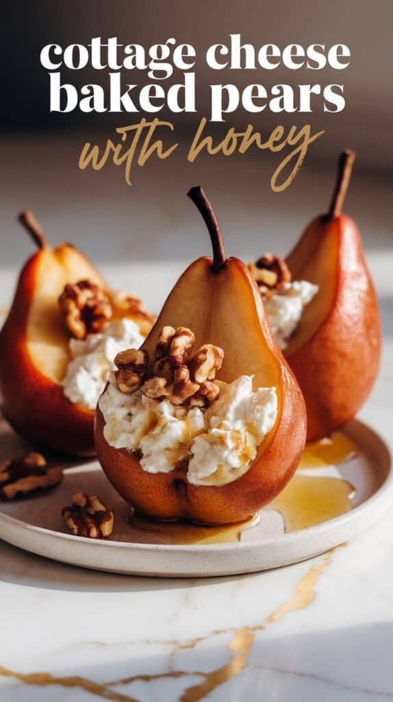 Cottage Cheese Baked Pears with Honey