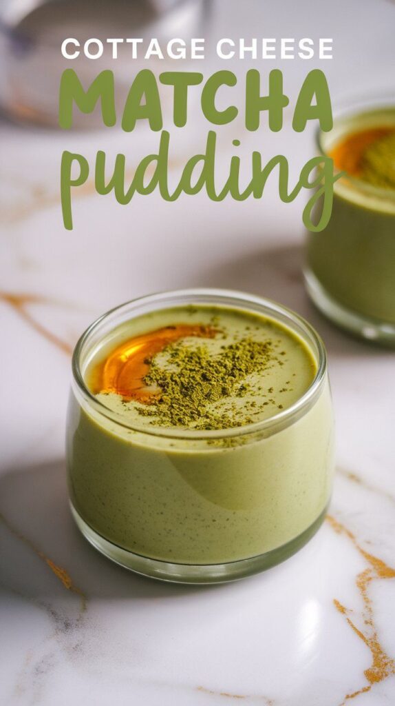 Cottage Cheese Matcha Pudding
