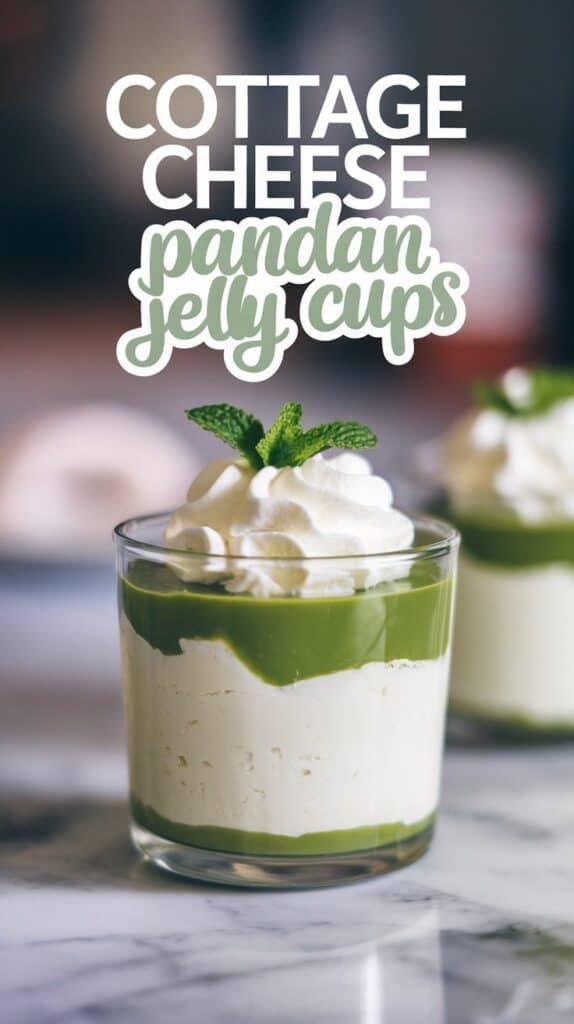 Cottage Cheese Pandan Jelly Cups