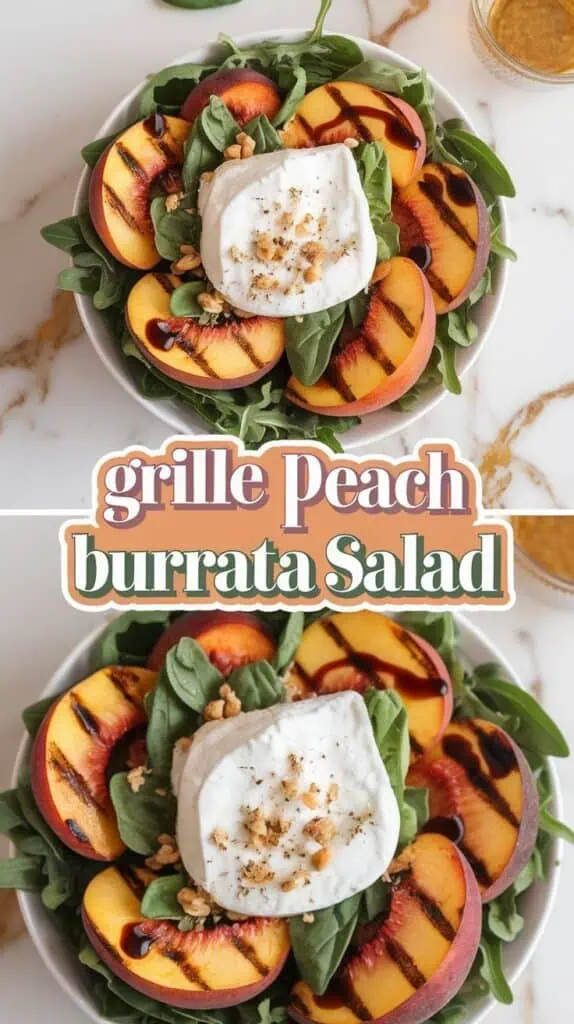 Grilled Peach Burrata Salad 