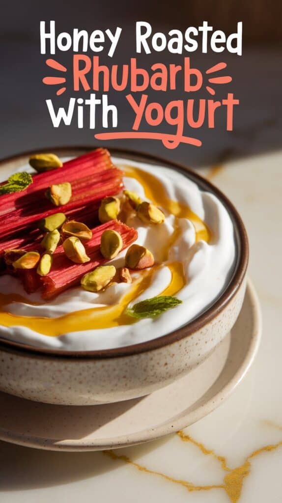 Honey Roasted Rhubarb with Yogurt