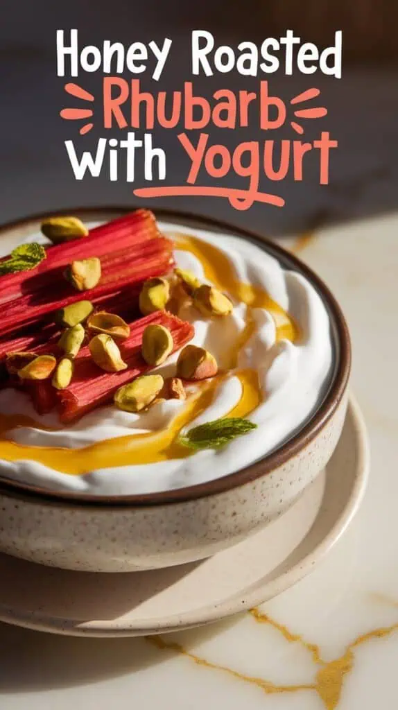 Honey Roasted Rhubarb with Yogurt