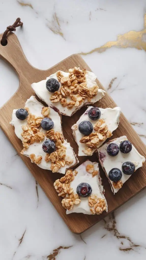 Mulberry Frozen Yogurt Bark