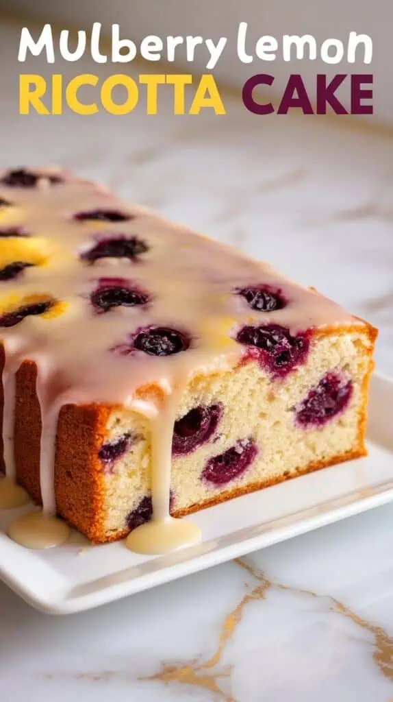 Mulberry Lemon Ricotta Cake