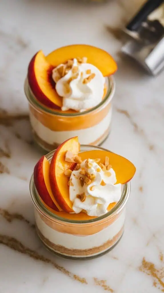 No-Bake Peach Cheesecake Cups 