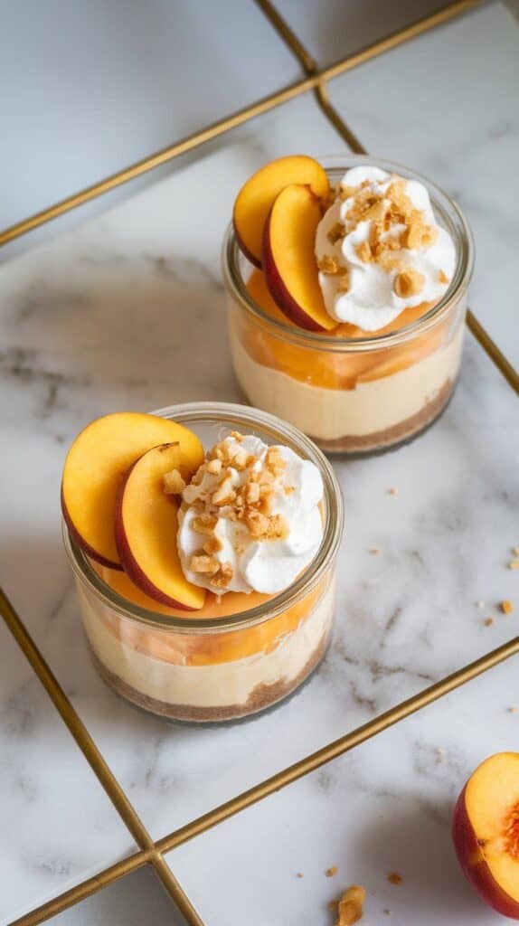 No-Bake Peach Cheesecake Cups