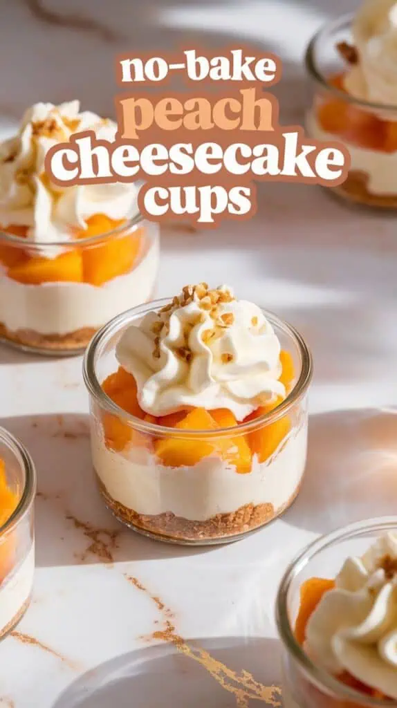 No-Bake Peach Cheesecake Cups