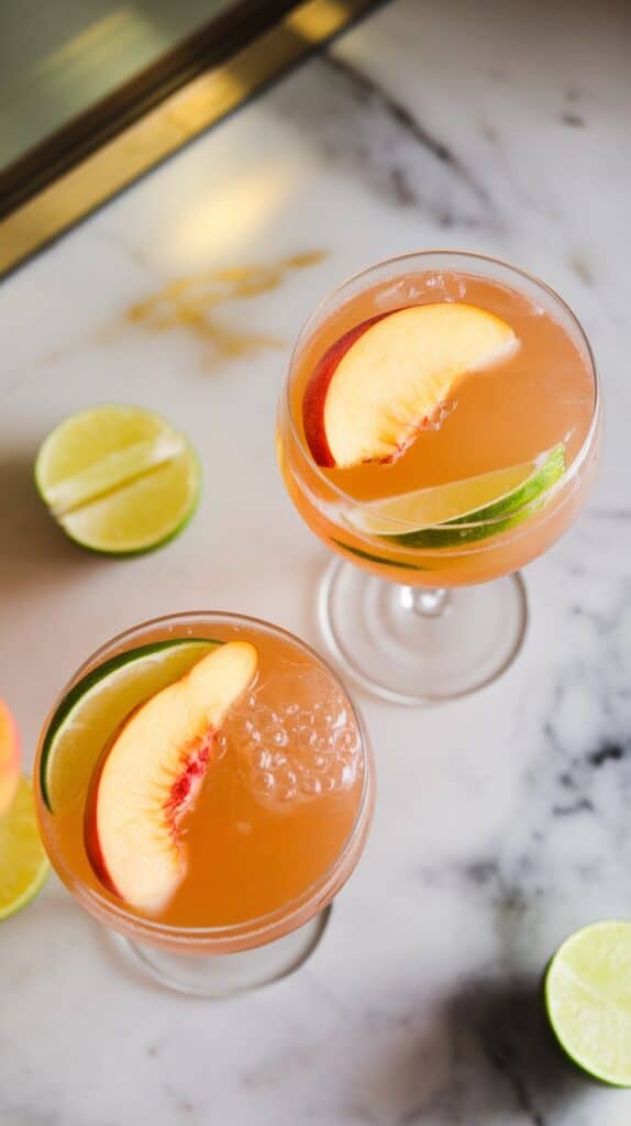 Peach Ginger Fizz Mocktail 