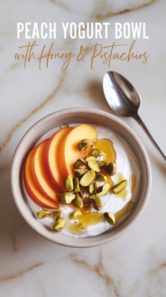 Peach Yogurt Bowl with Honey & Pistachios