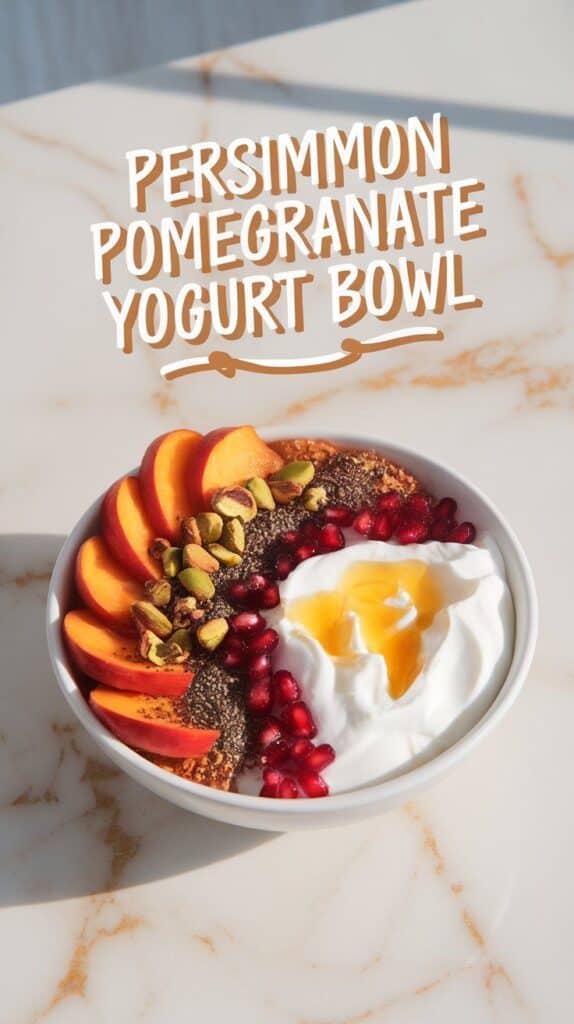 Persimmon Pomegranate Yogurt Bowl