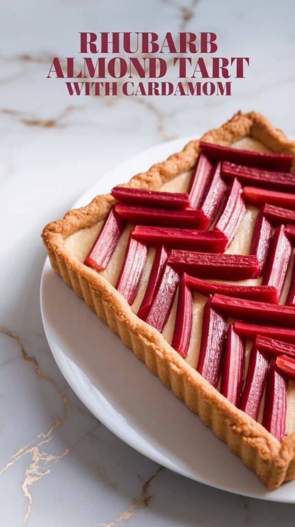 Rhubarb Almond Tart with Cardamom