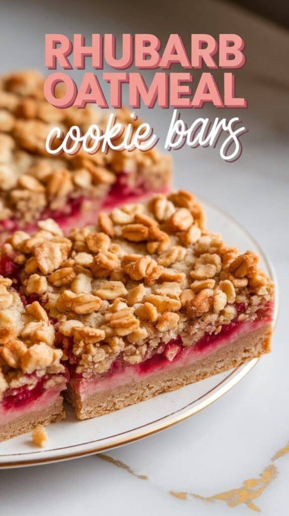 Rhubarb Oatmeal Cookie Bars