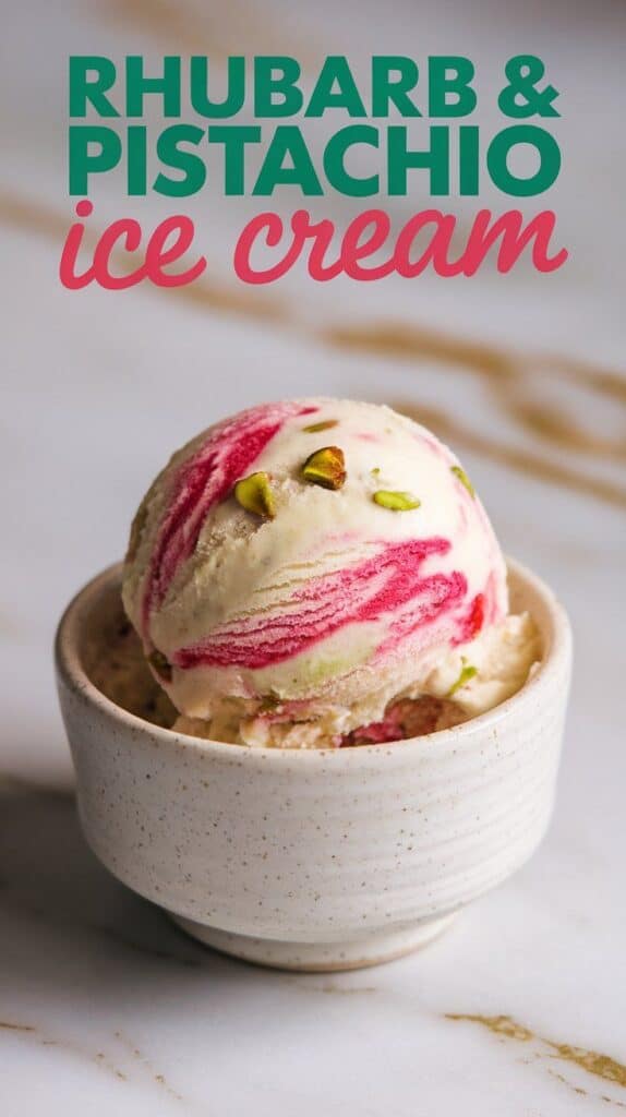 Rhubarb and Pistachio Ice Cream