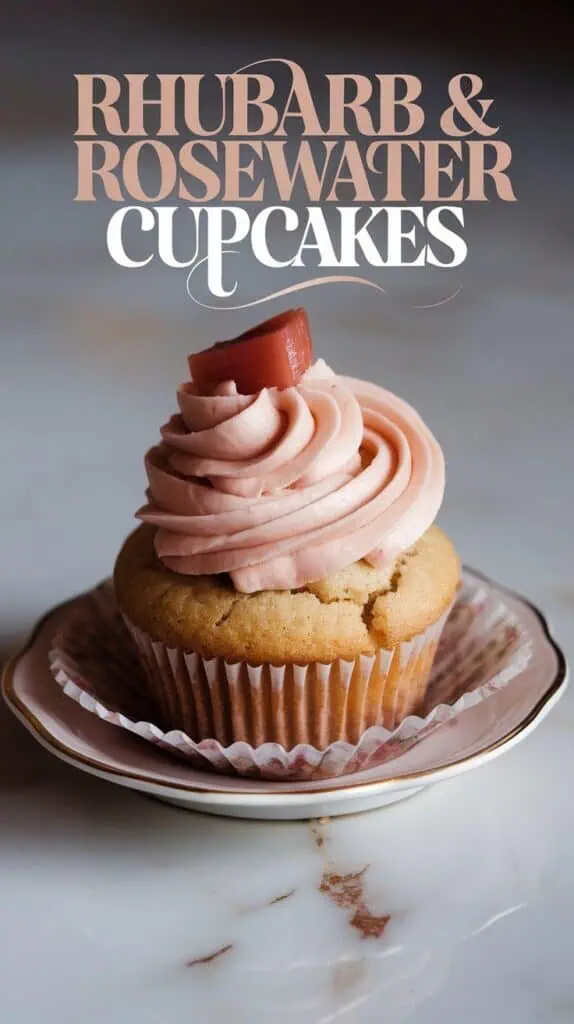 Rhubarb and Rosewater Cupcakes