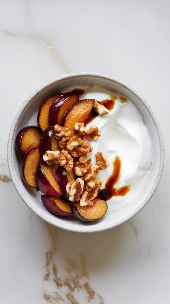 Roasted Plum Yogurt Bowl