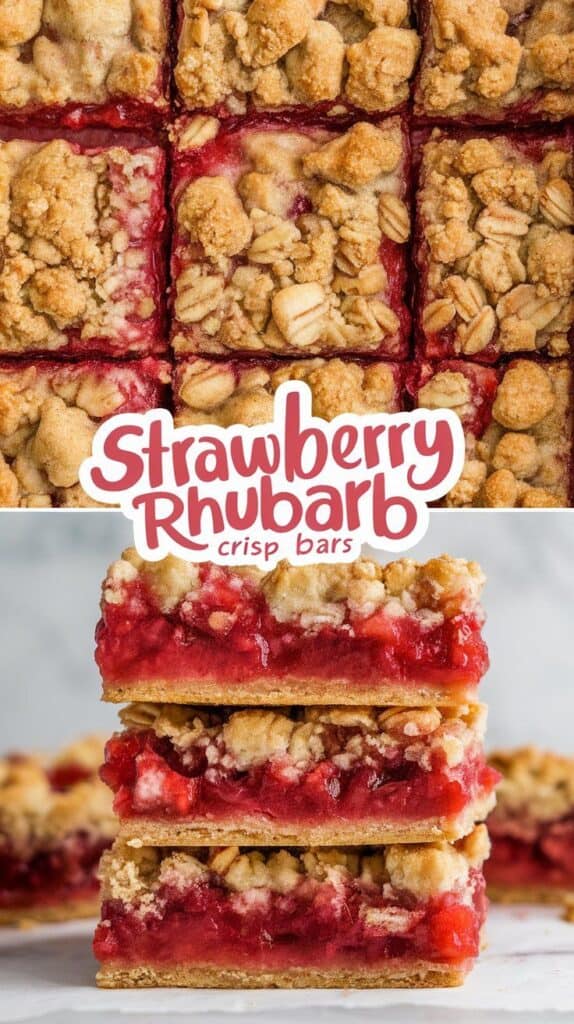 Strawberry Rhubarb Crisp Bars