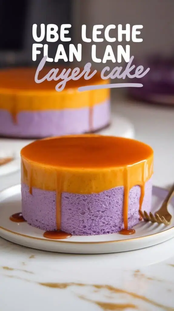 Ube Leche Flan Layer Cake