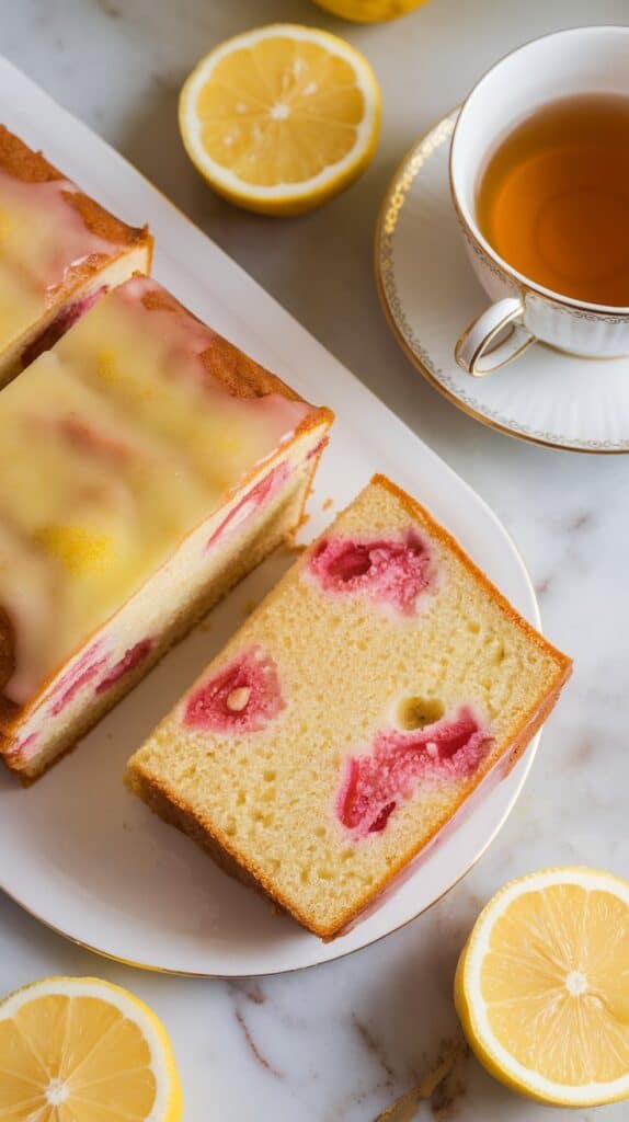 Rhubarb Lemon Pound Cake