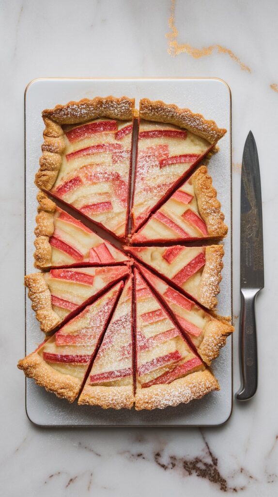 Rhubarb Almond Tart with Cardamom