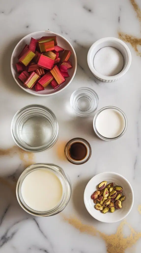 Rhubarb and Pistachio Ice Cream
