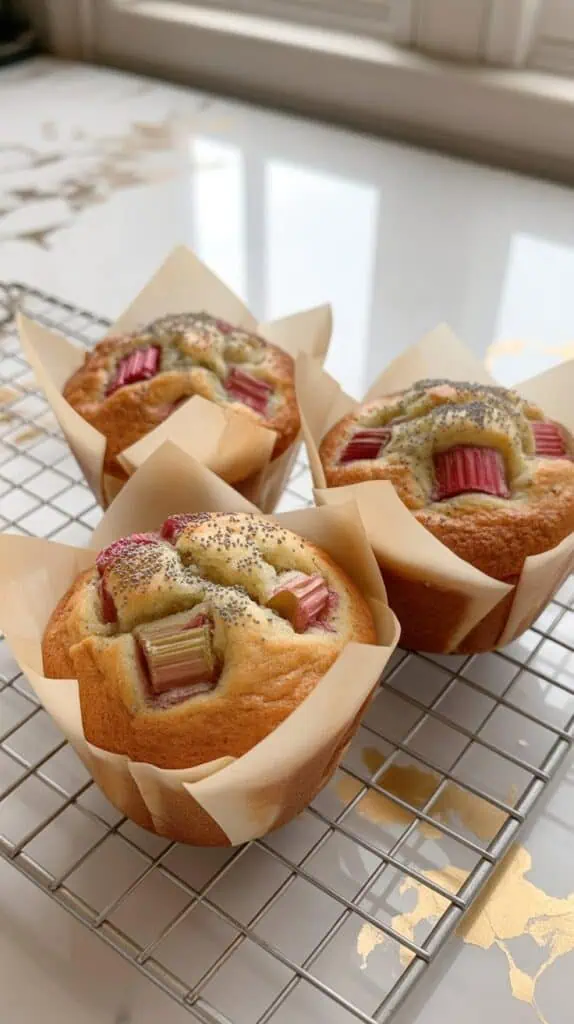 Rhubarb Poppy Seed Muffins