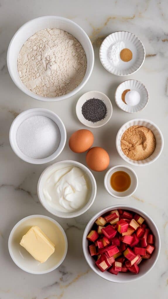 Rhubarb Poppy Seed Muffins