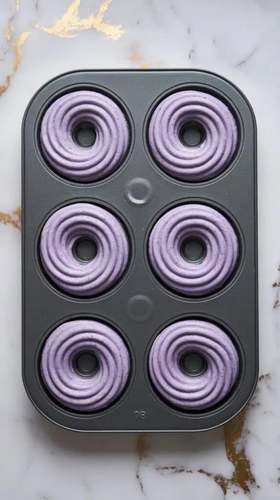 Ube Donuts with Coconut Glaze