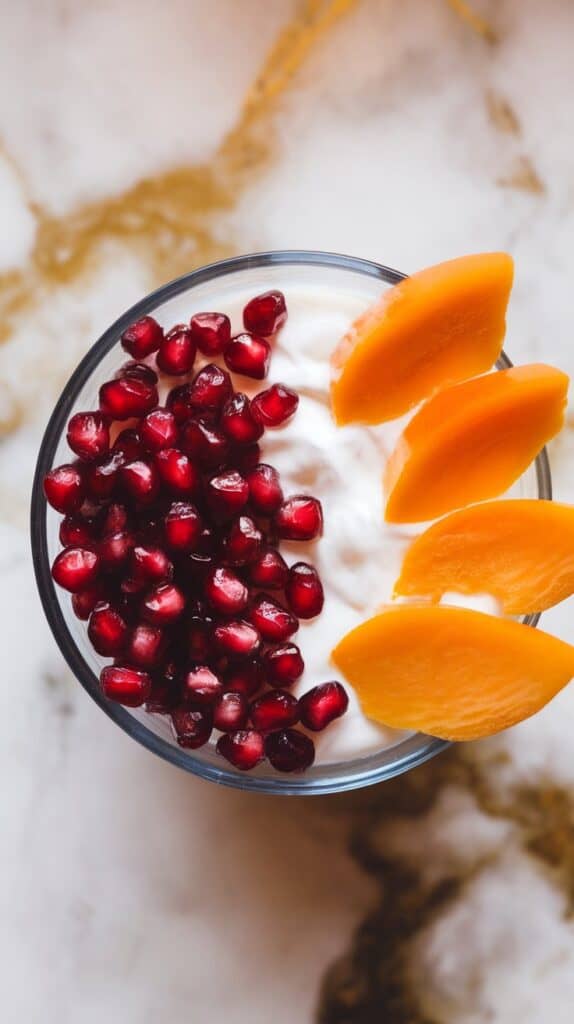 Persimmon Pomegranate Yogurt Bowl