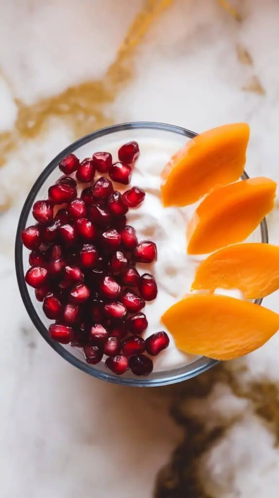 Persimmon Pomegranate Yogurt Bowl