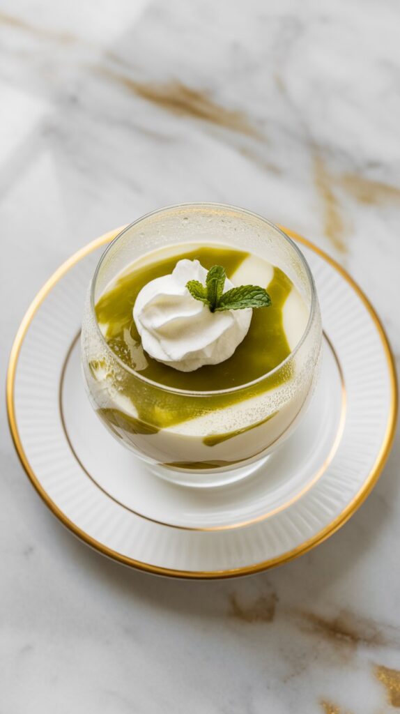 Cottage Cheese Pandan Jelly Cups