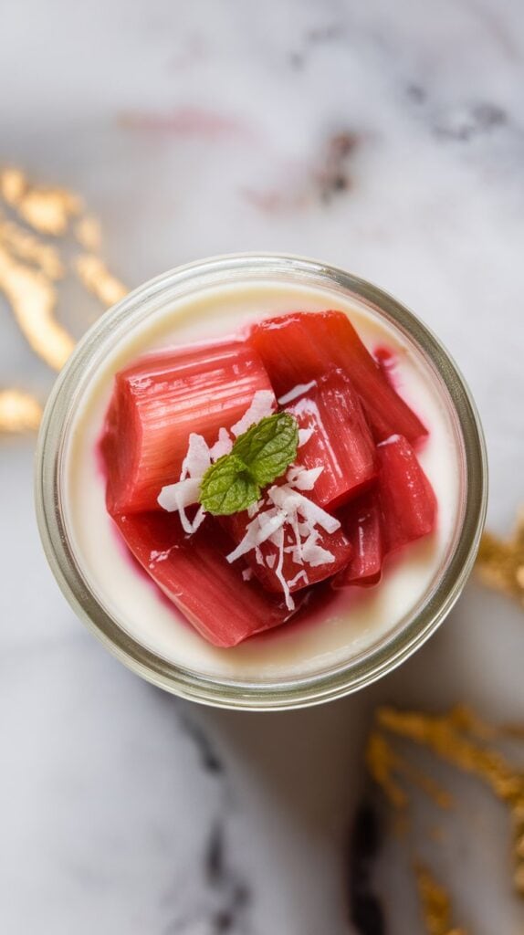 Rhubarb Coconut Panna Cotta