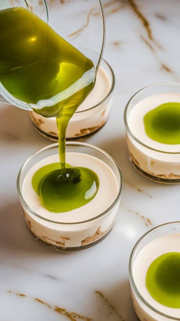Cottage Cheese Pandan Jelly Cups