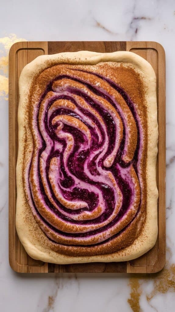 Ube Cinnamon Rolls with Cream Cheese Icing