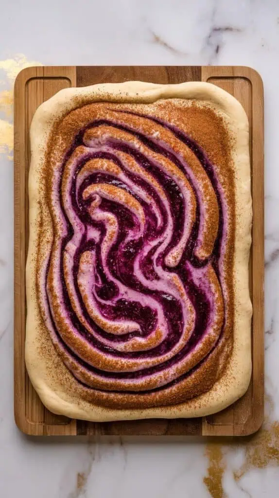 Ube Cinnamon Rolls with Cream Cheese Icing