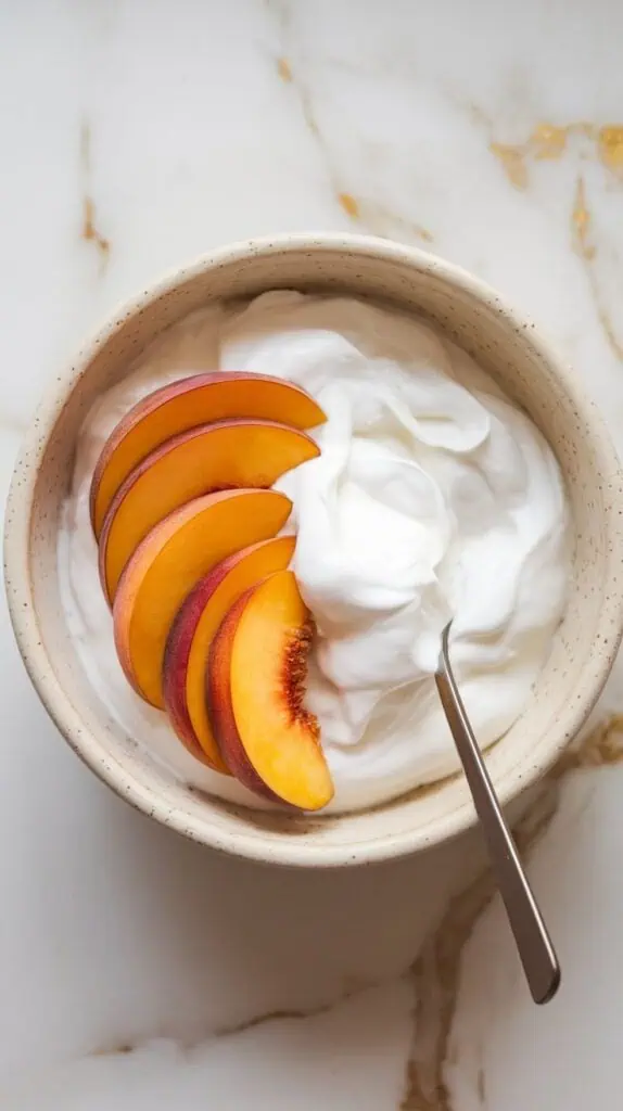Peach Yogurt Bowl with Honey & Pistachios