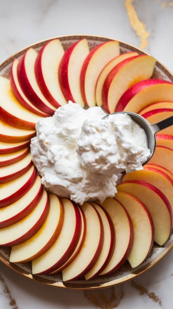 Cottage Cheese Cinnamon Apple Nachos