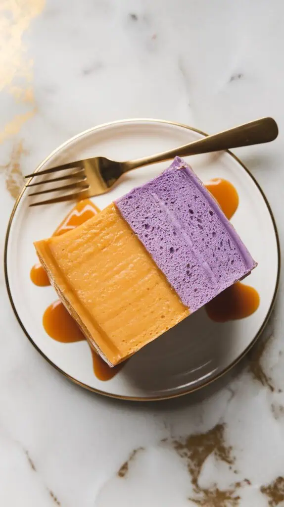 Ube Leche Flan Layer Cake