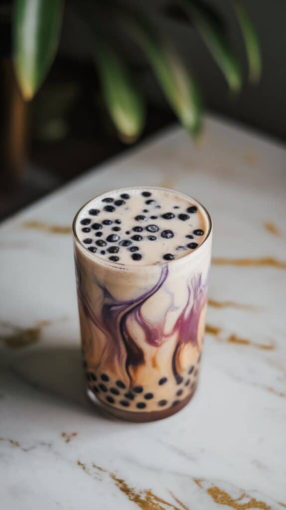 Ube Milk Tea with Tapioca Pearls