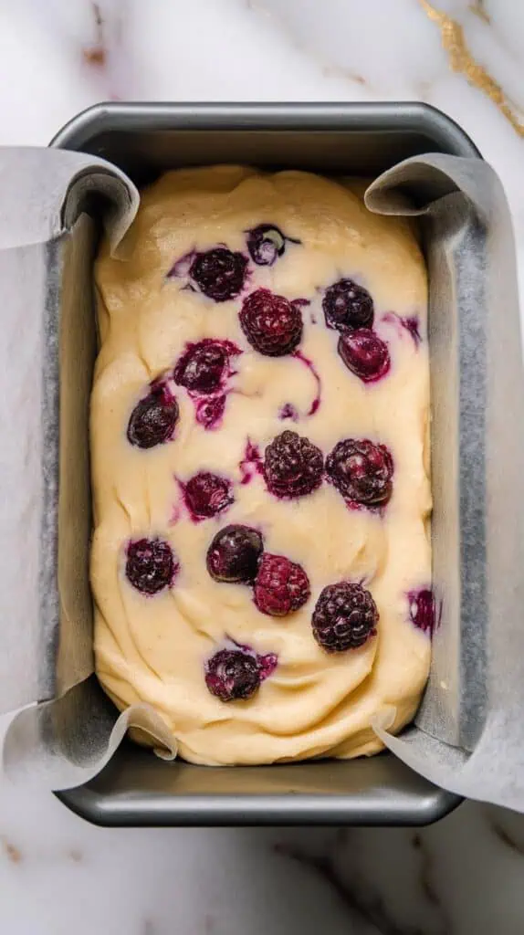 Mulberry Lemon Ricotta Cake