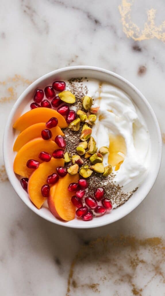 Persimmon Pomegranate Yogurt Bowl