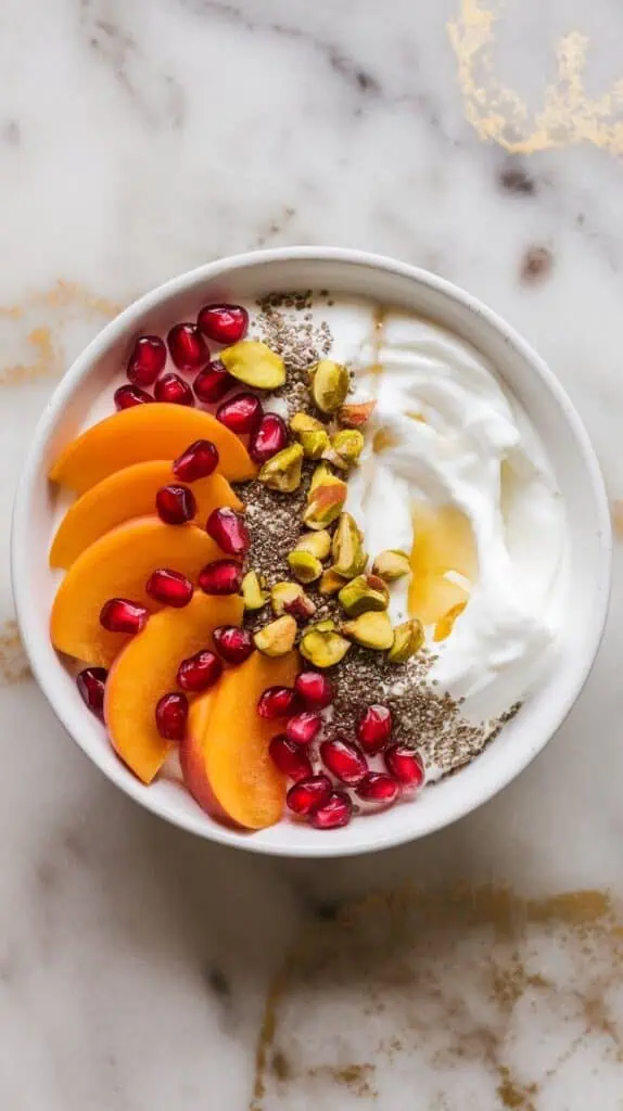 Persimmon Pomegranate Yogurt Bowl