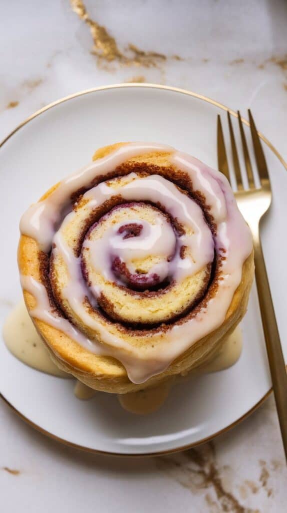 Ube Cinnamon Rolls with Cream Cheese Icing