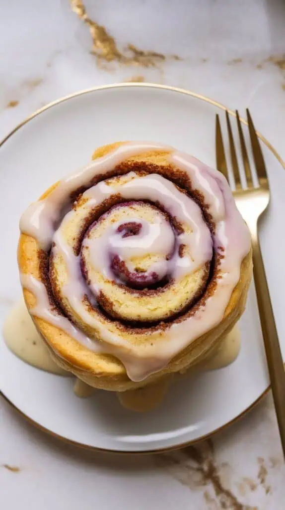 Ube Cinnamon Rolls with Cream Cheese Icing