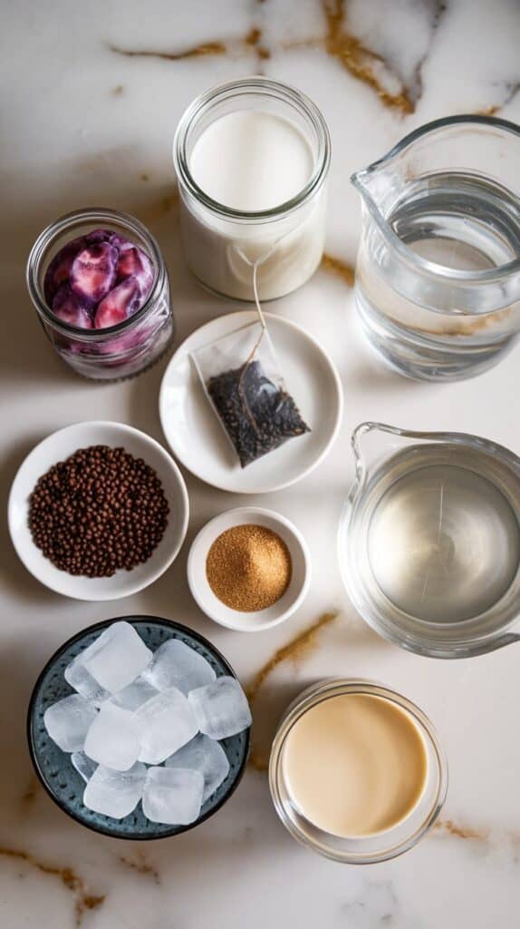 Ube Milk Tea with Tapioca Pearls