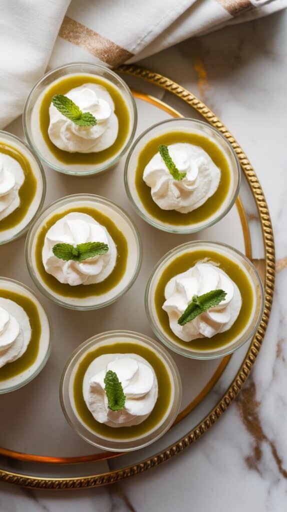Cottage Cheese Pandan Jelly Cups
