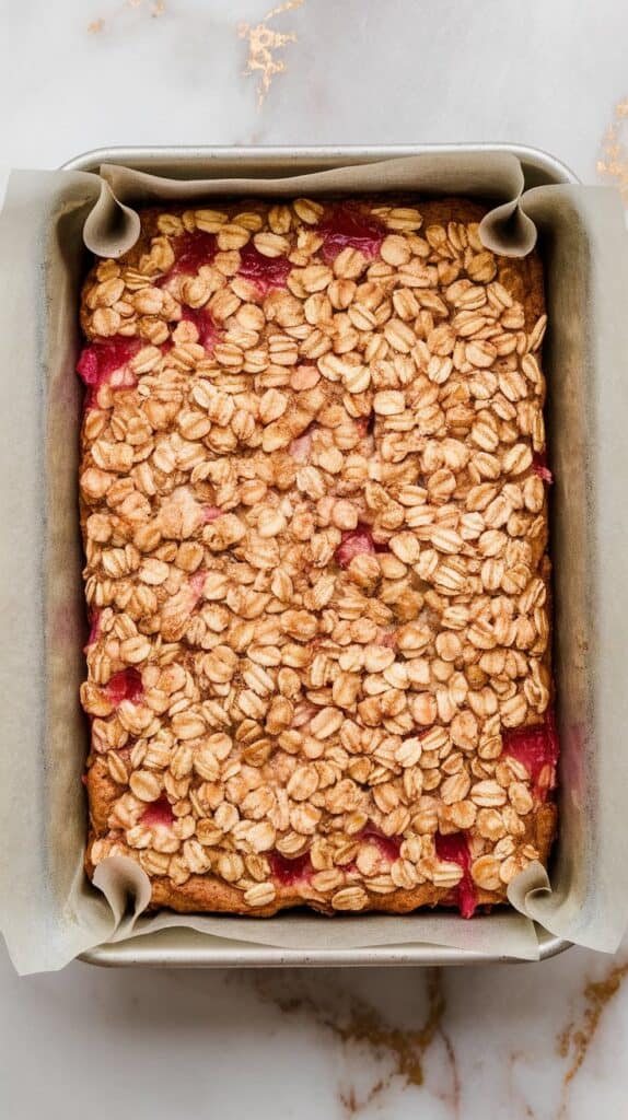 Rhubarb Oatmeal Cookie Bars