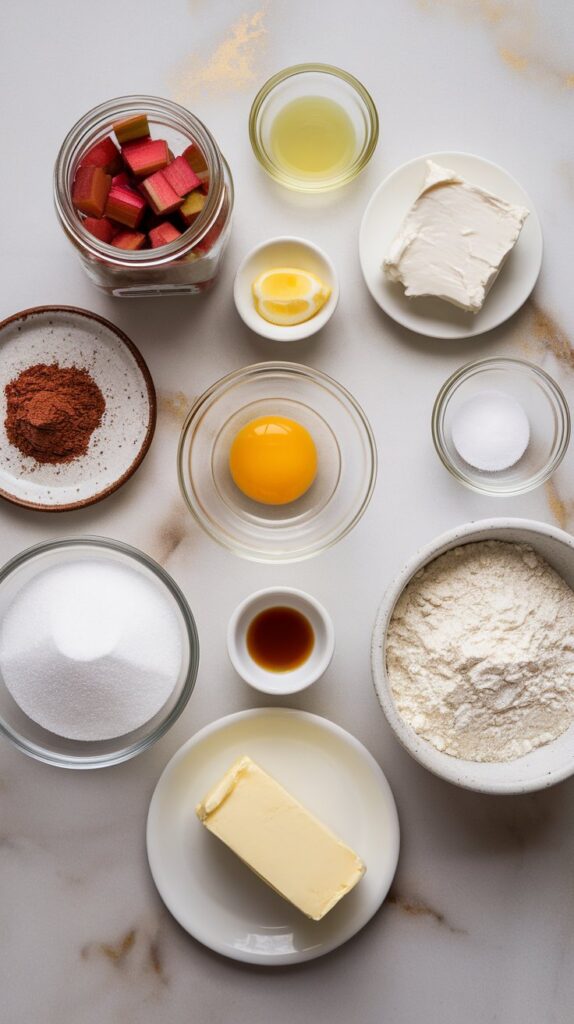 Rhubarb Cheesecake Swirl Brownies