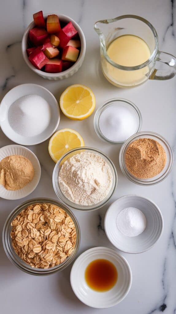 Rhubarb Oatmeal Cookie Bars