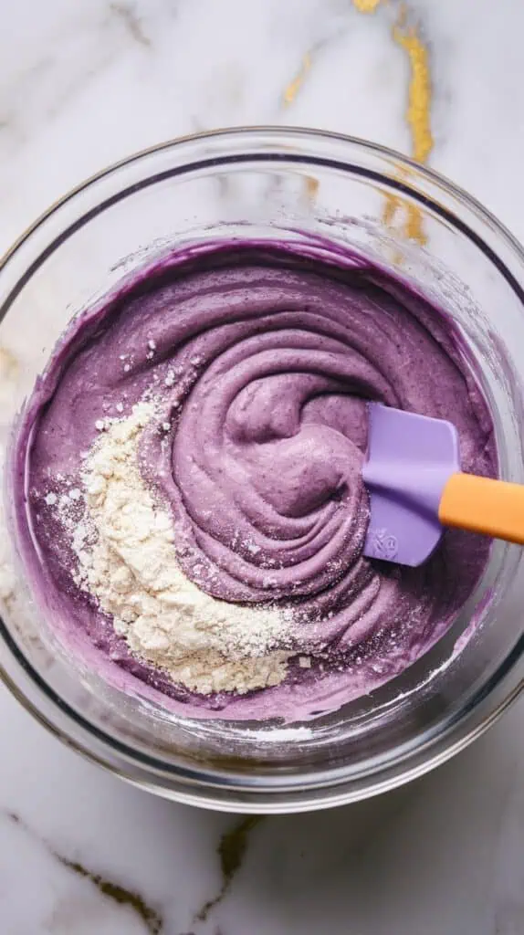 Ube Lava Cake with Vanilla Ice Cream